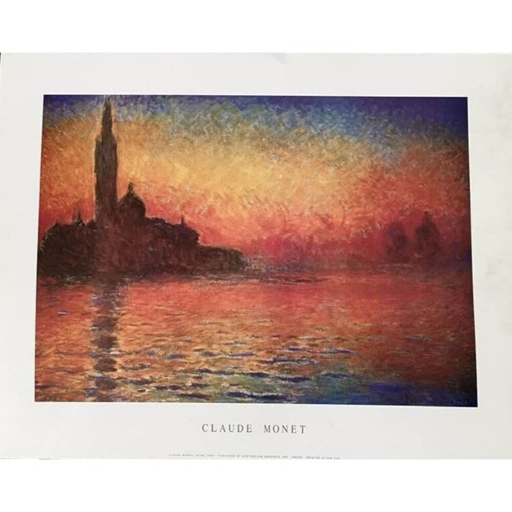 Claude Monet Dusk 1908 Venice Italy Art Print Lithograph Impressionist 11 x 14